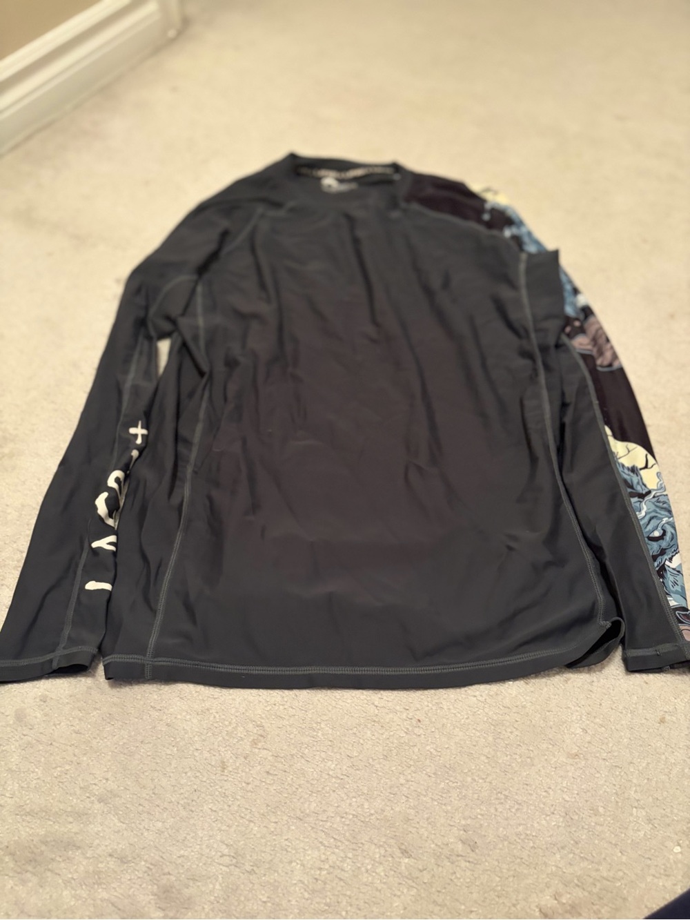 Men's Black Long-Sleeve Performance Shirt (swim shirt)